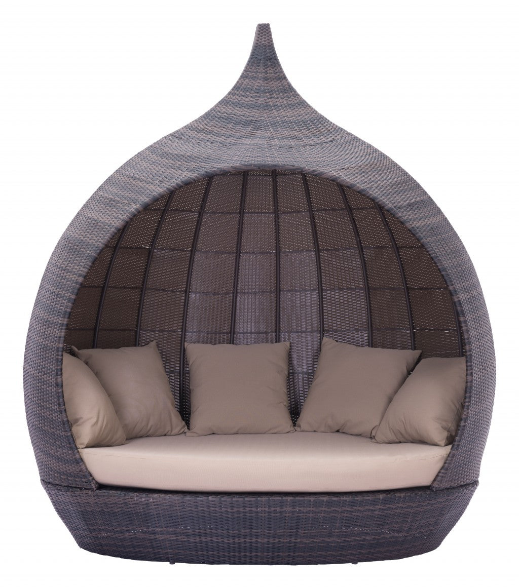 Teardrop Shaped Brown And Beige Daybed - life of kuhl @HOME