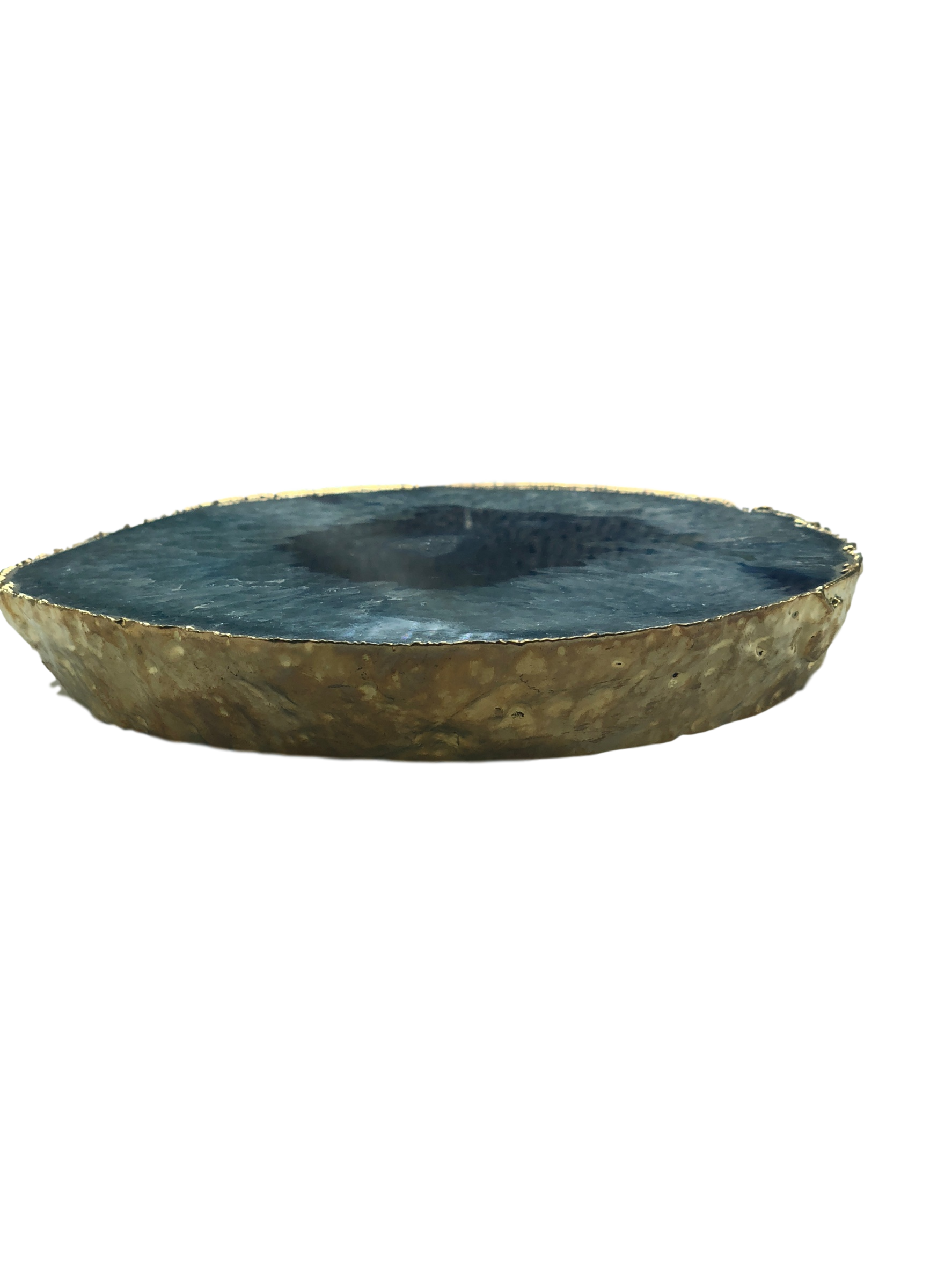 Agate Thick Decorative Platter with Gold Trim - life of kuhl @HOME