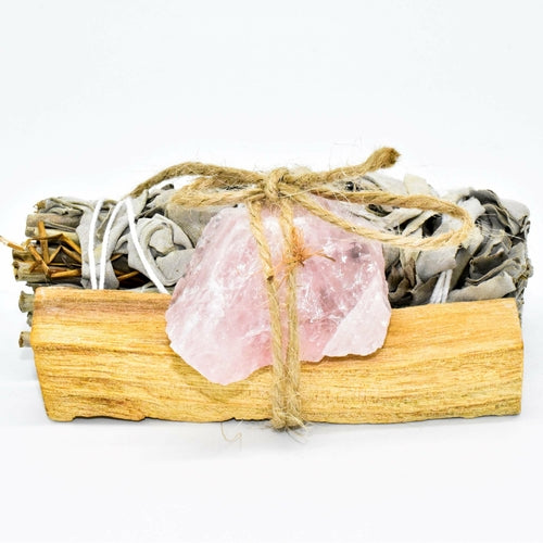 Palo Santo, Sage and Crystal Smudging Bundle - life of kuhl @HOME