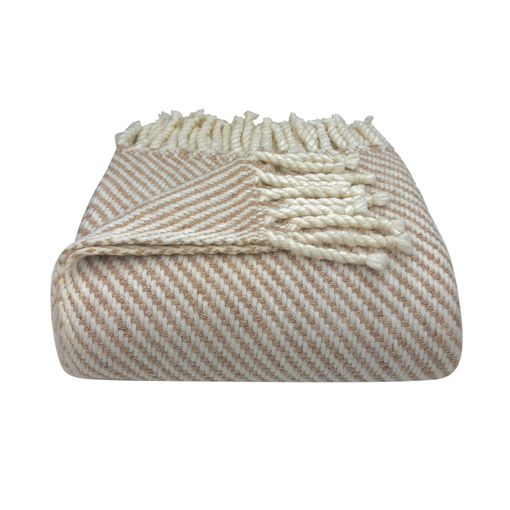 Chunky Camel Stripe Alpaca Throw - life of kuhl @HOME