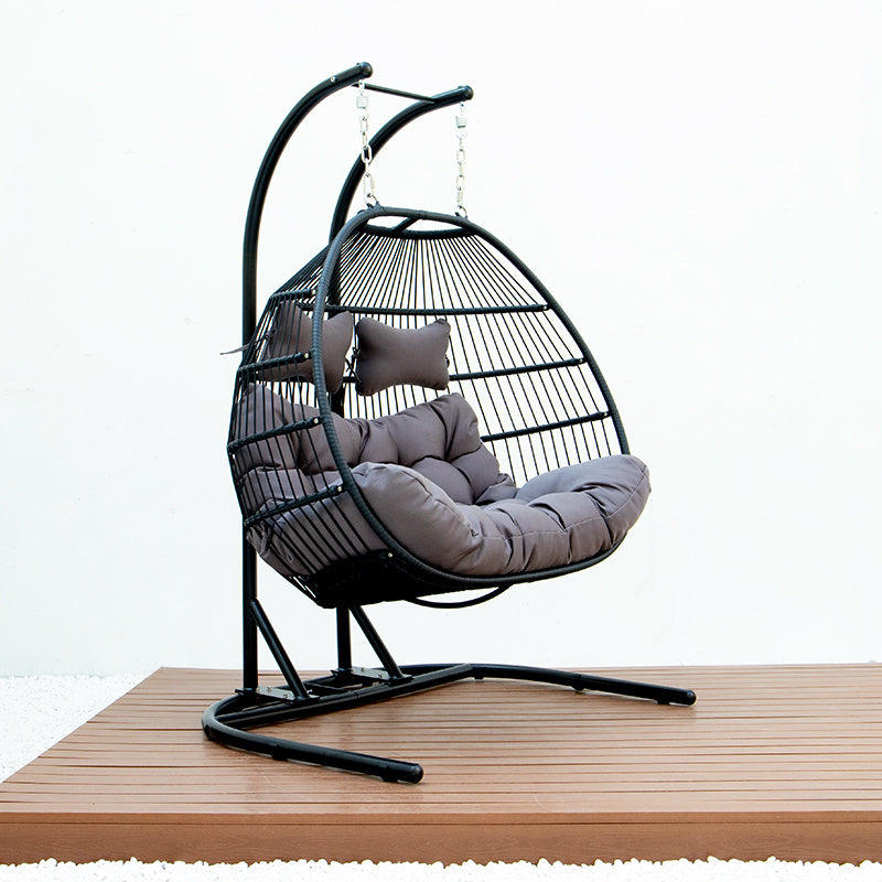 Folding Double Swing Chair With Cushion - life of kuhl @HOME